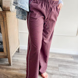 Burgundy Grid Lounge Pants