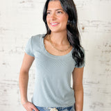 Everyday Ribbed Scoop Neck Tee