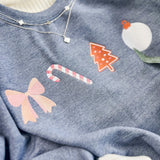 Christmas Graphics Embroidered Crewneck