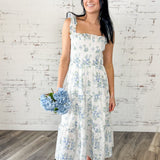 Garden Smocked Floral Midi Dress