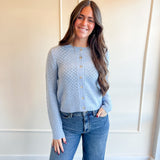 Sky Blue Sweetheart Knit Cardigan