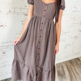 Plaid Puff Sleeve Dress