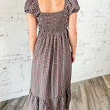 Plaid Puff Sleeve Dress