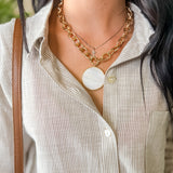 Metal Chain Stone Pendant
