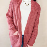 Textured Open-Front Cardigan