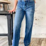 High Rise Patch Pocket Trouser Jeans