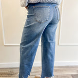 Laid-Back Light Wash Crop Flare Jean