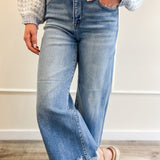 Laid-Back Light Wash Crop Flare Jean