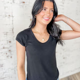 Everyday Ribbed Scoop Neck Tee