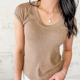 Everyday Ribbed Scoop Neck Tee