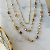 Three Chain Beaded Necklace