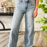 Mid Rise Wide Leg Seam Detail Jeans