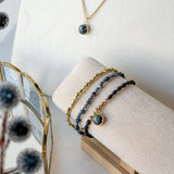 Blue Beaded Stretch Bracelet