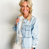 Two-Tone Denim Shacket