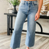 High Rise Cropped Wide Leg Jeans