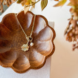 Pearl + Clover Charm Necklace