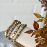 Multi Gray Tone Stretch Bracelet