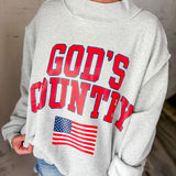 Gray American Dream & God's Country Reversible Oversized Sweatshirt