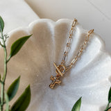 Cross Paperclip Chain Necklace