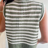 Sage Stripes Knit Vest