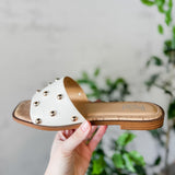 Gold Stud Cork Slide Sandals