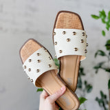 Gold Stud Cork Slide Sandals