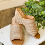 Natural Woven Slide Sandals