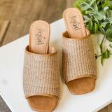 Natural Woven Slide Sandals