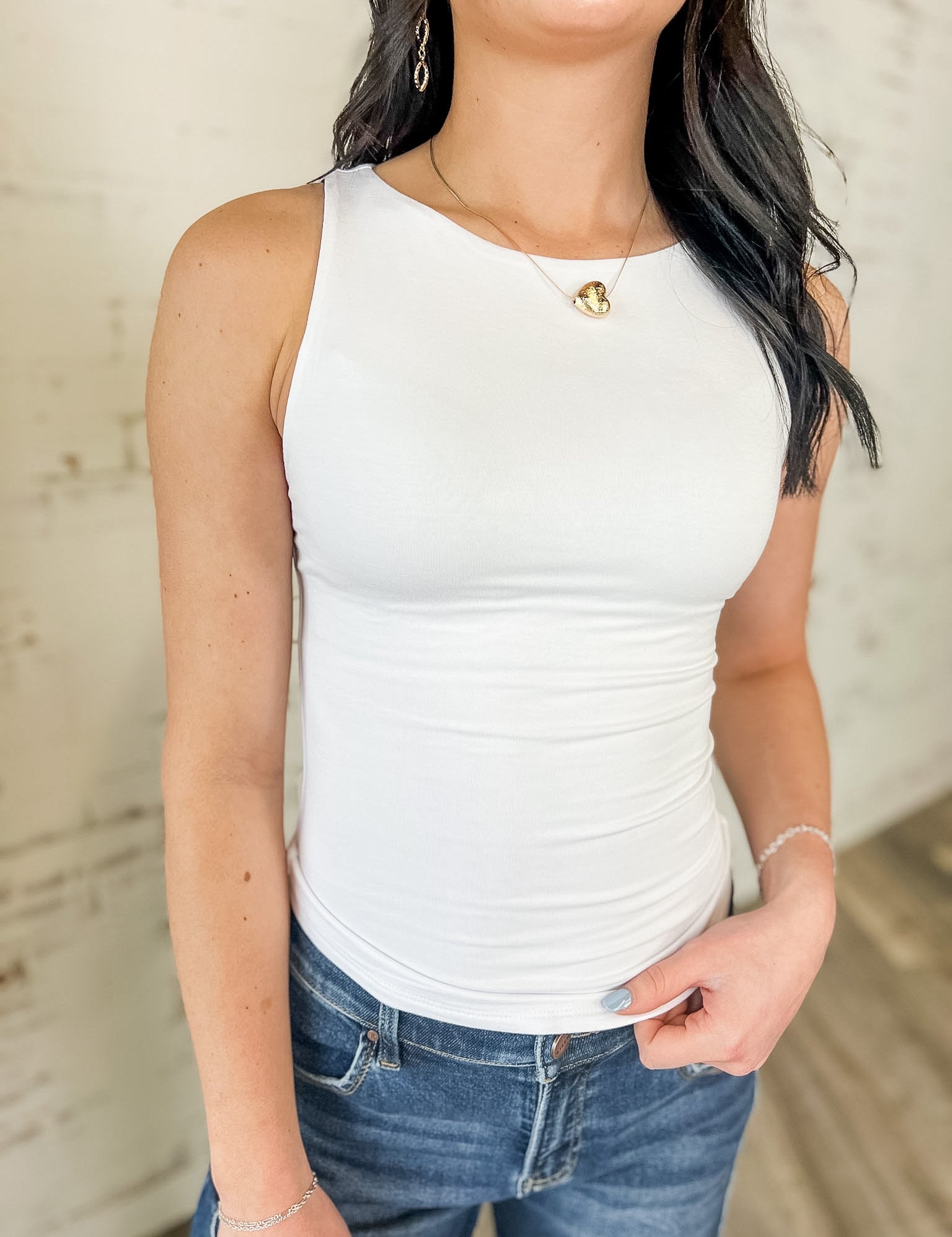 Sleek High Neck Fitted Tank