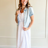 Sweet Snap Denim Top