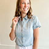 Sweet Snap Denim Top