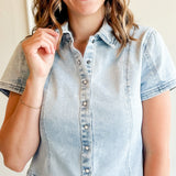 Sweet Snap Denim Top