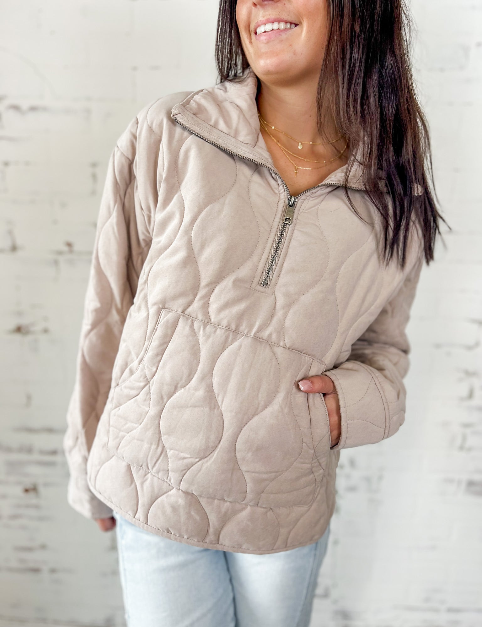 Quilted Comfort Pullover