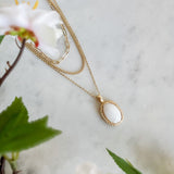 Layered Oval Pendant Necklace