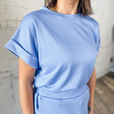 Easy Roll Sleeve Knit Top