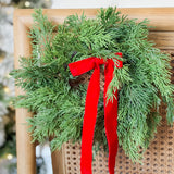 12" Soft Cedar Mini Wreath (With Bow)