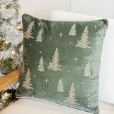 Green Multi Tree Pillow | 18x18"