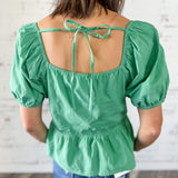 Peplum Puff Sleeve Blouse