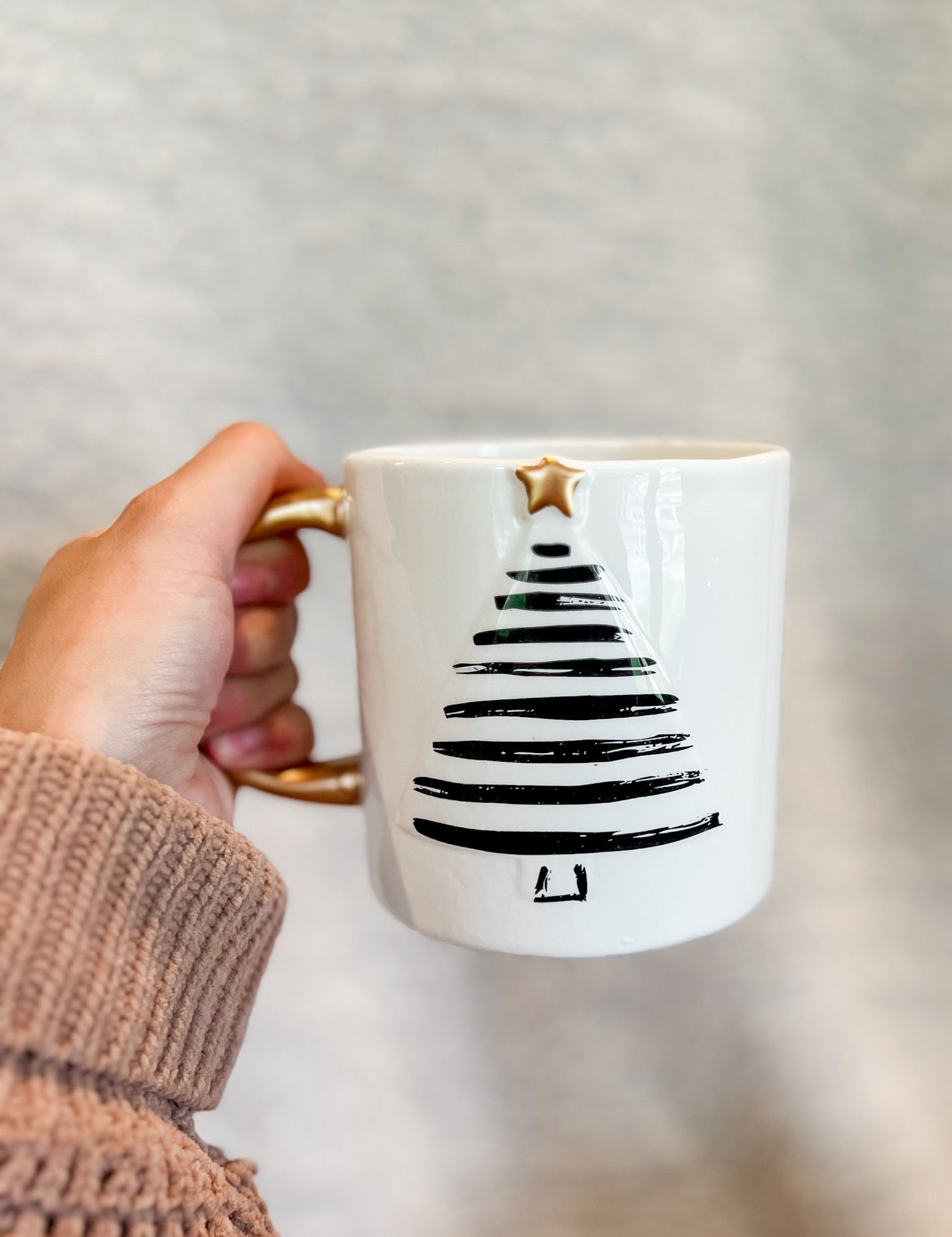 Black And Gold Christmas Mug