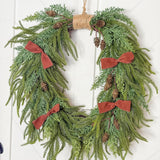 28" Mixed Green Cascading Wreath