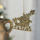 3.5" Gold Sleigh Ornament