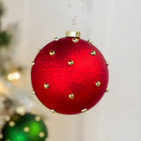 4.75" Beaded Red Merc. Ornament
