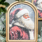 8.25" x 11" Arch Top Antique Santa Framed Art