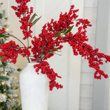 41" Red Hanging Berry Spray