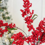 41" Red Hanging Berry Spray