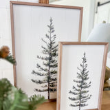 Single Pine Tree White - 16x24