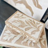 Neutral Botanical Storage Book Boxes