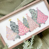 Pink And Green Christmas Trees - 16x8
