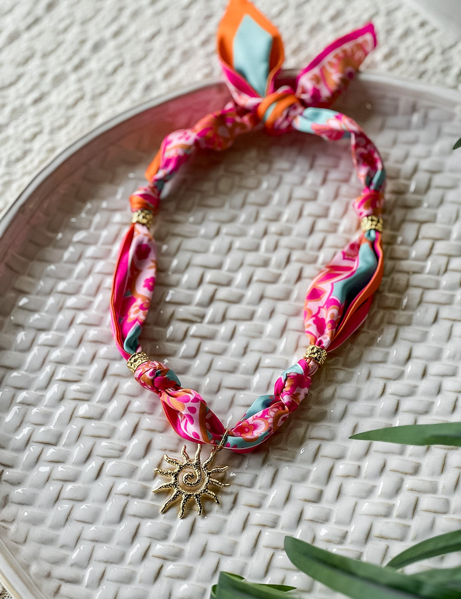 Scarf Tie Charm Necklace