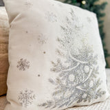 18" Metallic Xmas Tree Pillow